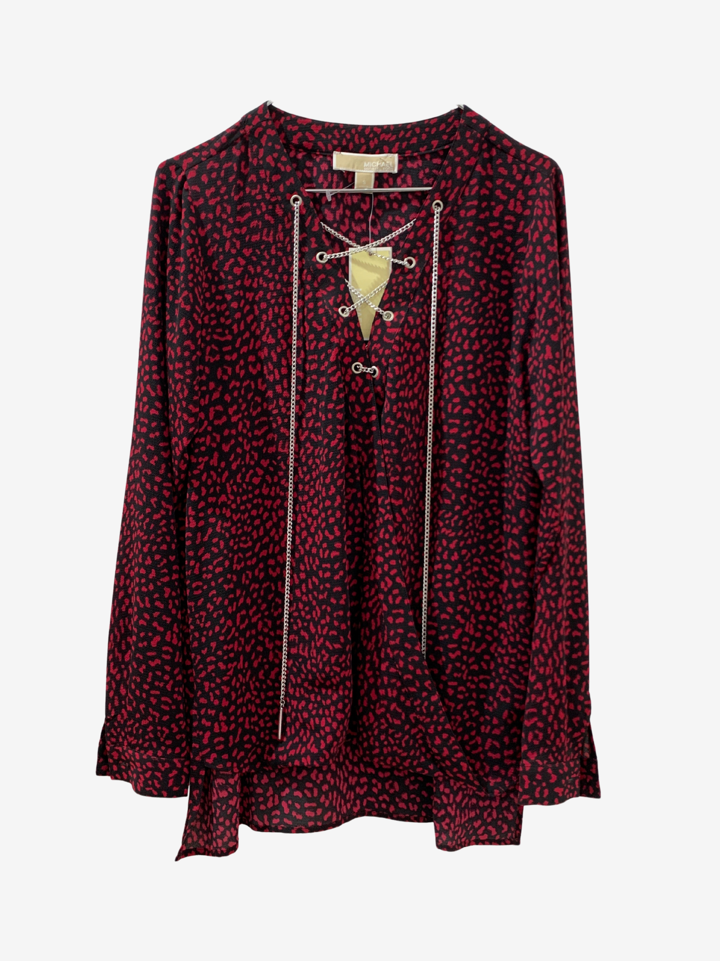 Blouse imprimée rouge et noire – Élégance contemporaine Maya Mode