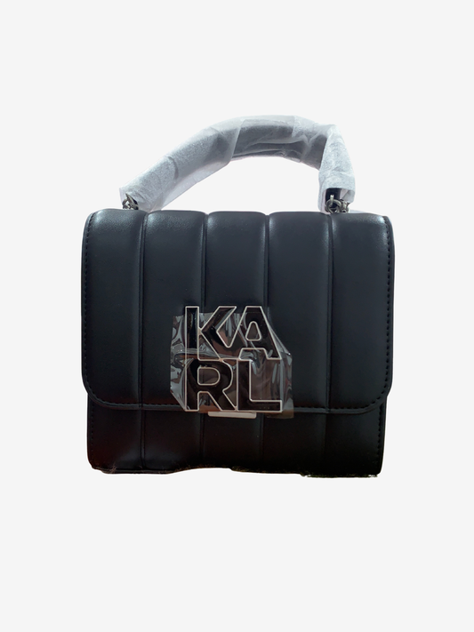 Sac bandoulière matelassé noir “Édition Prestige” – Format Moyen