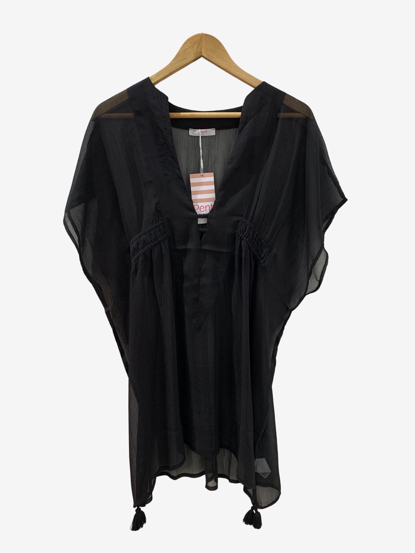 Robe ajourée noire à cordon – Style plage et détente Maya Mode