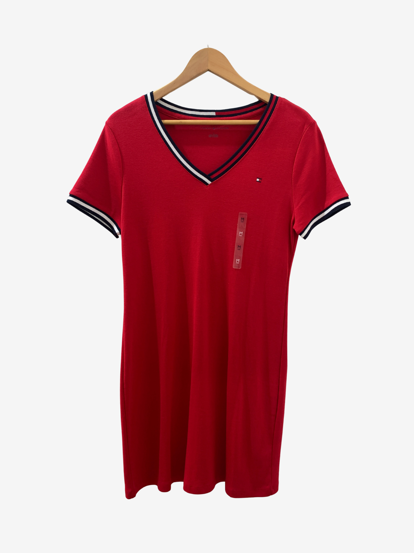 Robe rouge casual à col V – Esprit sportif chic Maya Mode