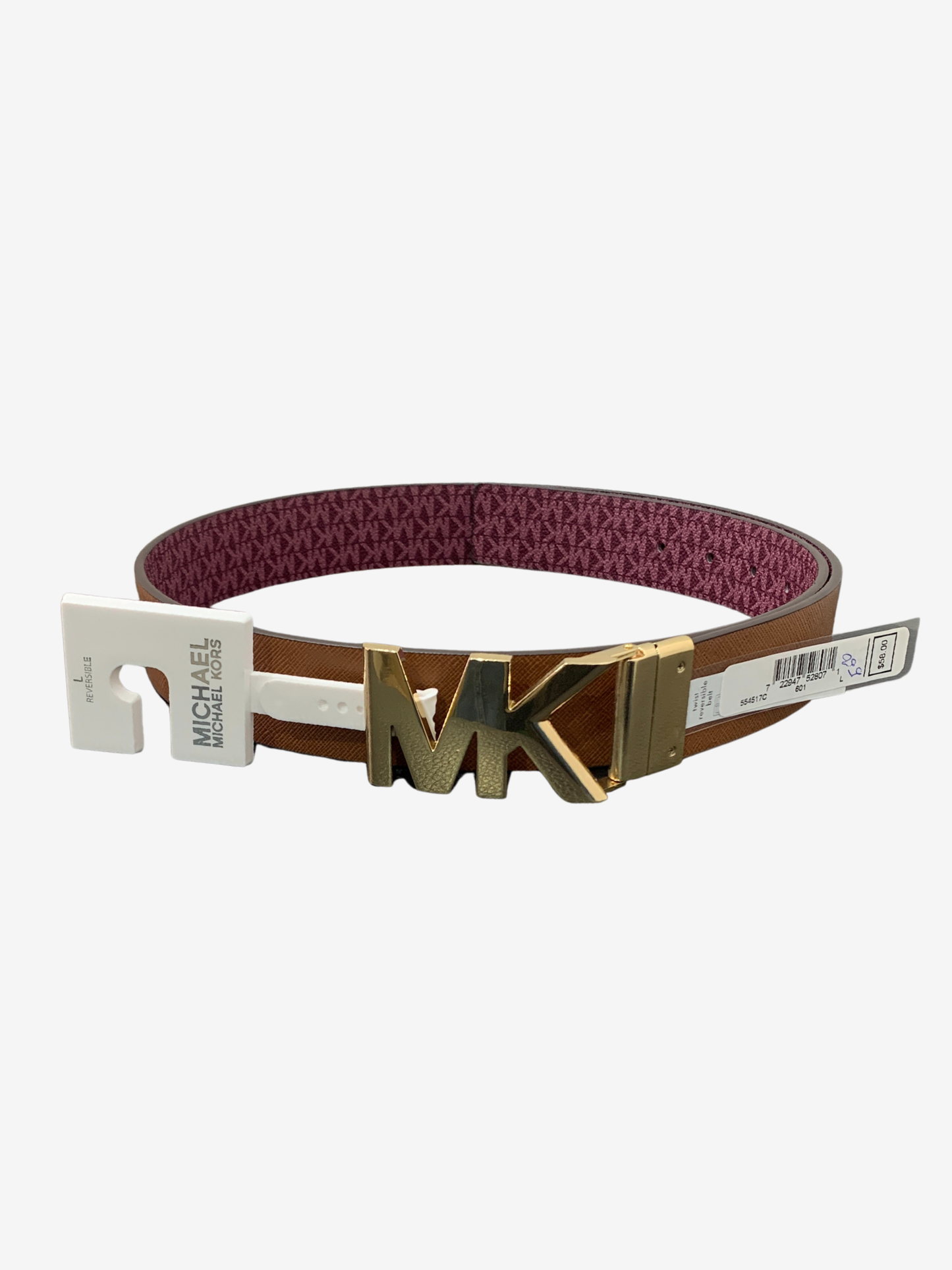 Ceinture camel à boucle graphique – Raffinement contemporain Maya Mode