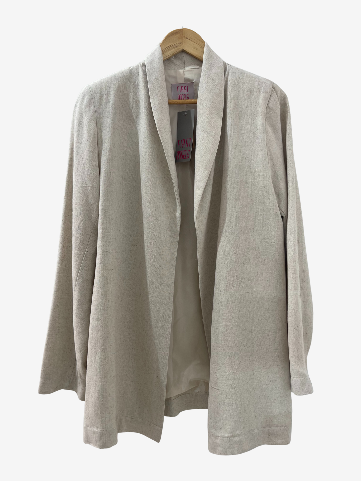 Veste beige fluide – Élégance naturelle by Maya Mode