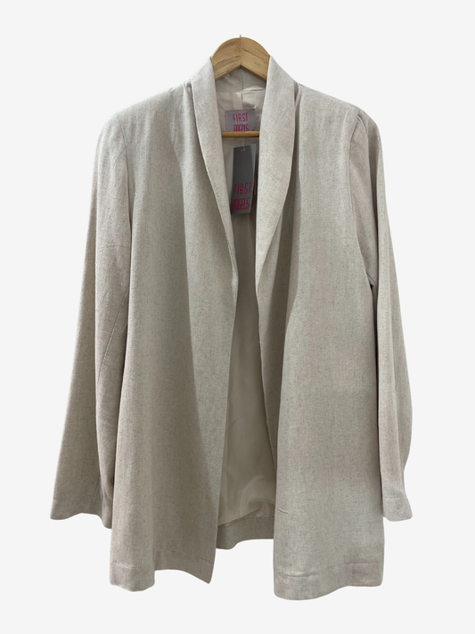 Veste beige fluide – Élégance naturelle by Maya Mode