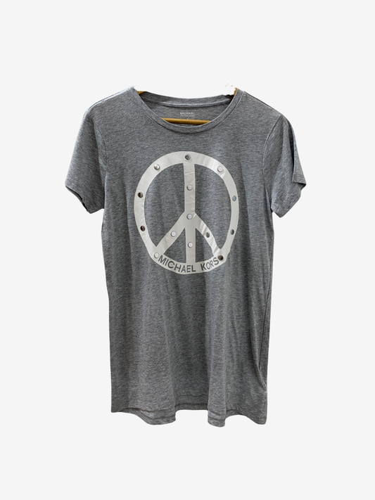 T-shirt gris symbole Peace – Esprit libre Maya Mode