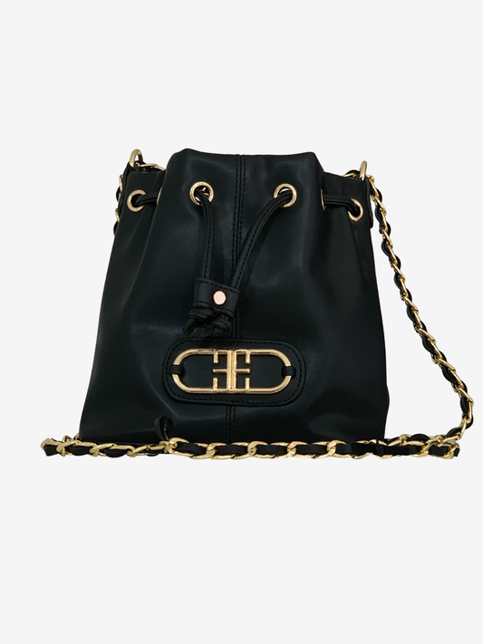 Sac seau noir à chaîne dorée – Modern Class Maya Mode