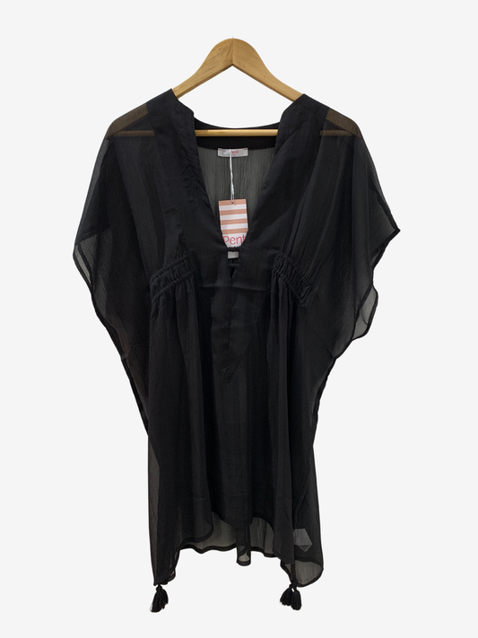 Robe ajourée noire à cordon – Style plage et détente Maya Mode