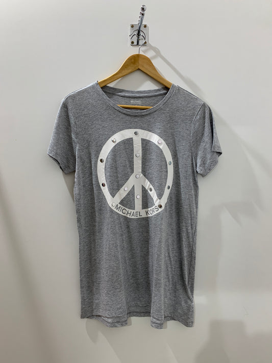 T-shirt gris symbole Peace – Esprit libre Maya Mode