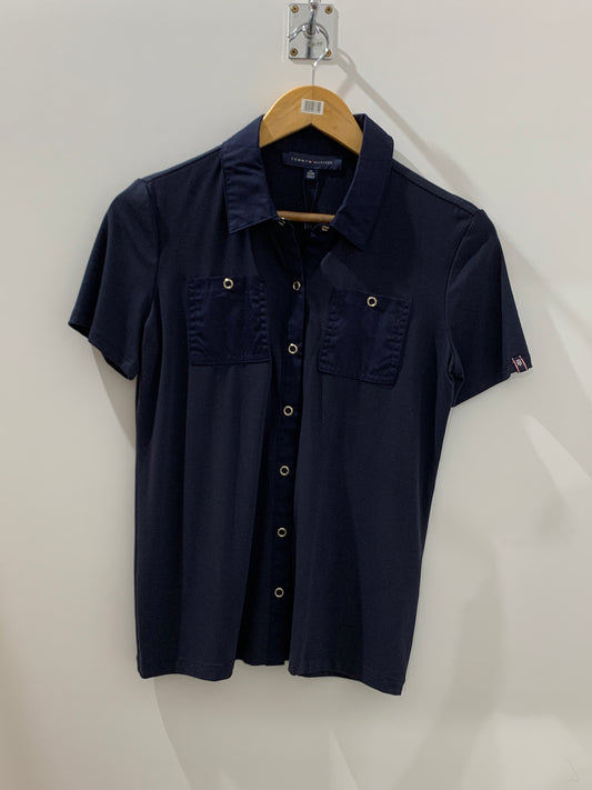 Chemise fluide marine à poches – Élégance intemporelle Maya Mode