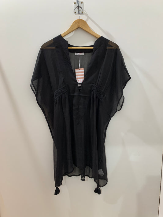 Robe ajourée noire à cordon – Style plage et détente Maya Mode