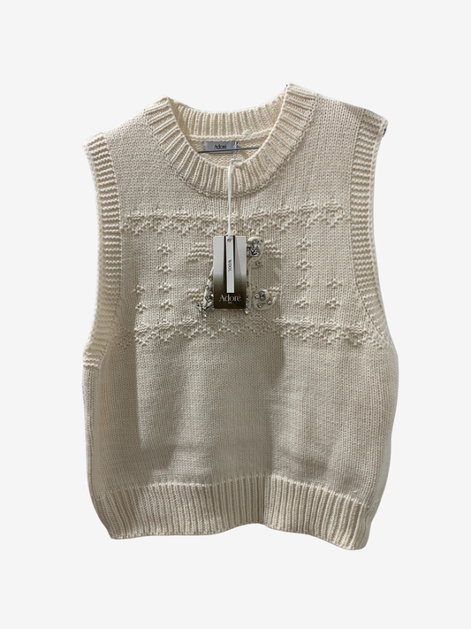 Pull sans manches “Éclat Ivoire” – Maya Mode