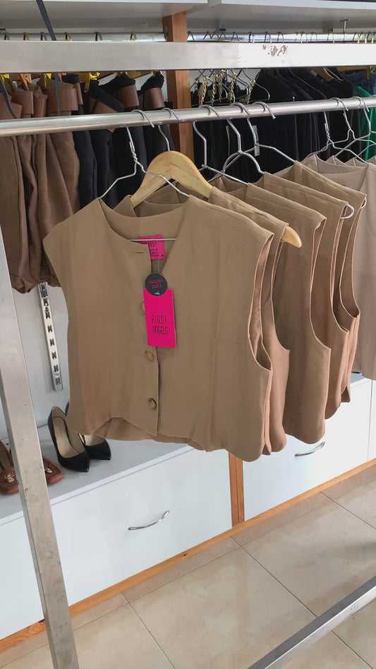 Gilet sans manches fluide – Style Tailleur Maya Mode
